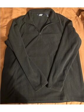 Lands' End Women's  Black Quarter-Zip Fleece Pullover